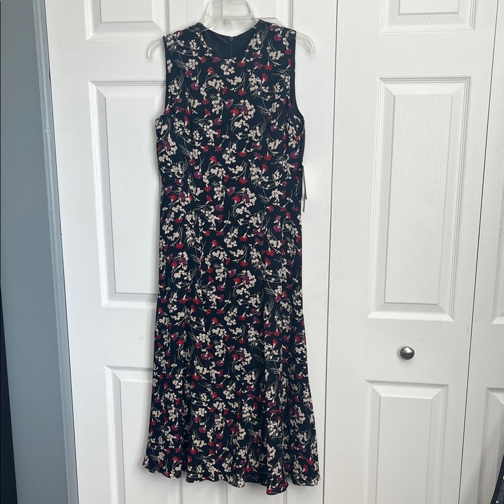 Floral Print Jones NY Sleeveless Midi Dress